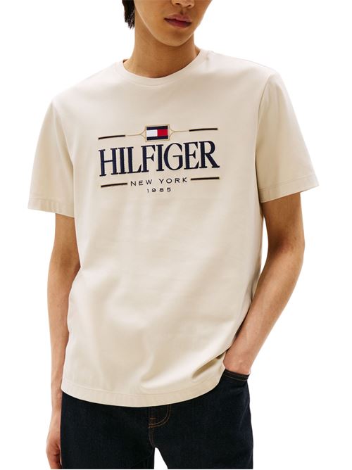 T-shirt in cotone con logo ricamato Tommy Hilfiger | MW0MW39585ACG